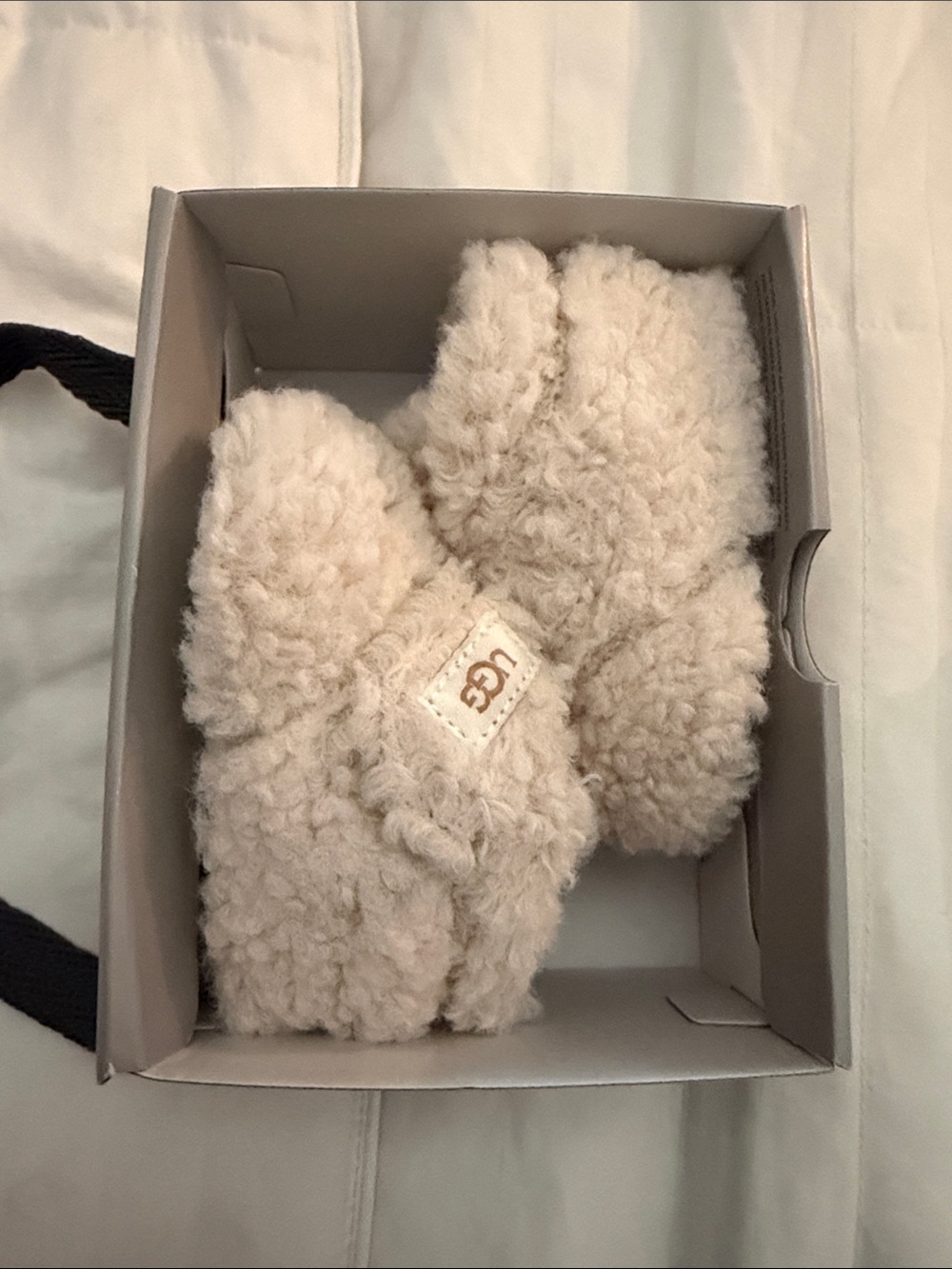 Baby UGG Plush Shearling Slide Slippers - Off-White